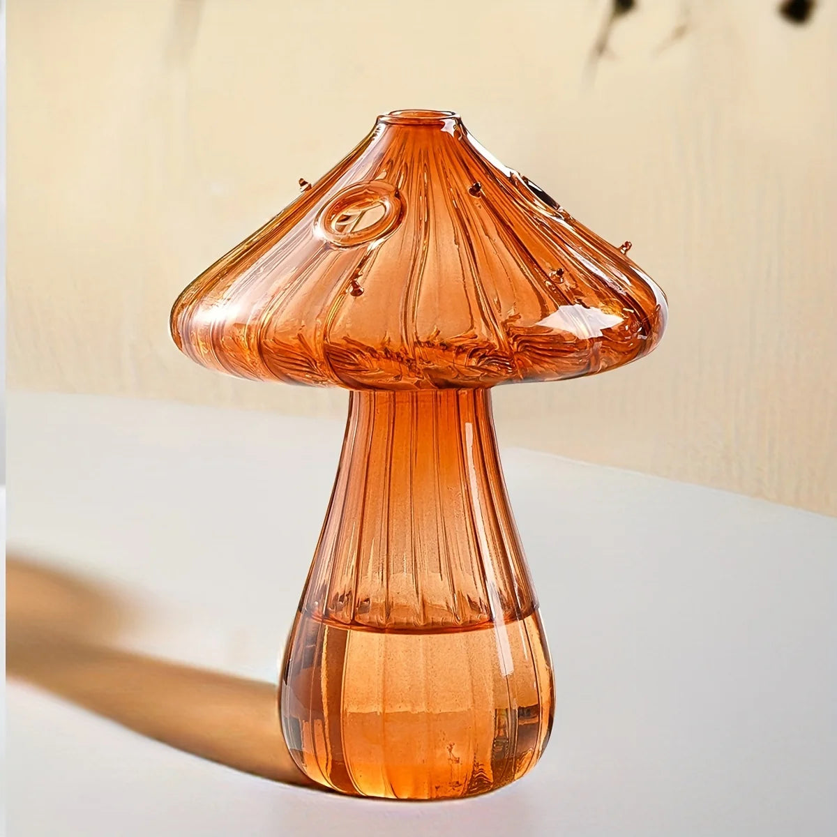 Transparent Glass Mushroom Vase - Hydroponic Planter