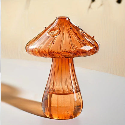 Transparent Glass Mushroom Vase - Hydroponic Planter