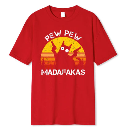Pew Pew Cat with Guns T-shirt
