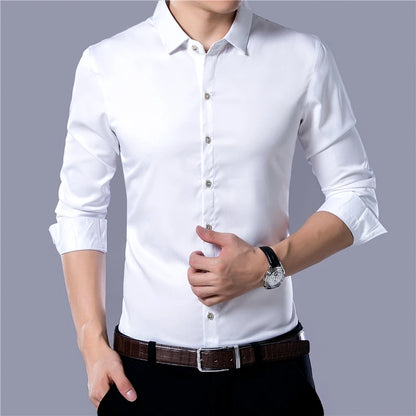 Men's  Solid Color Long Sleeved Shirt