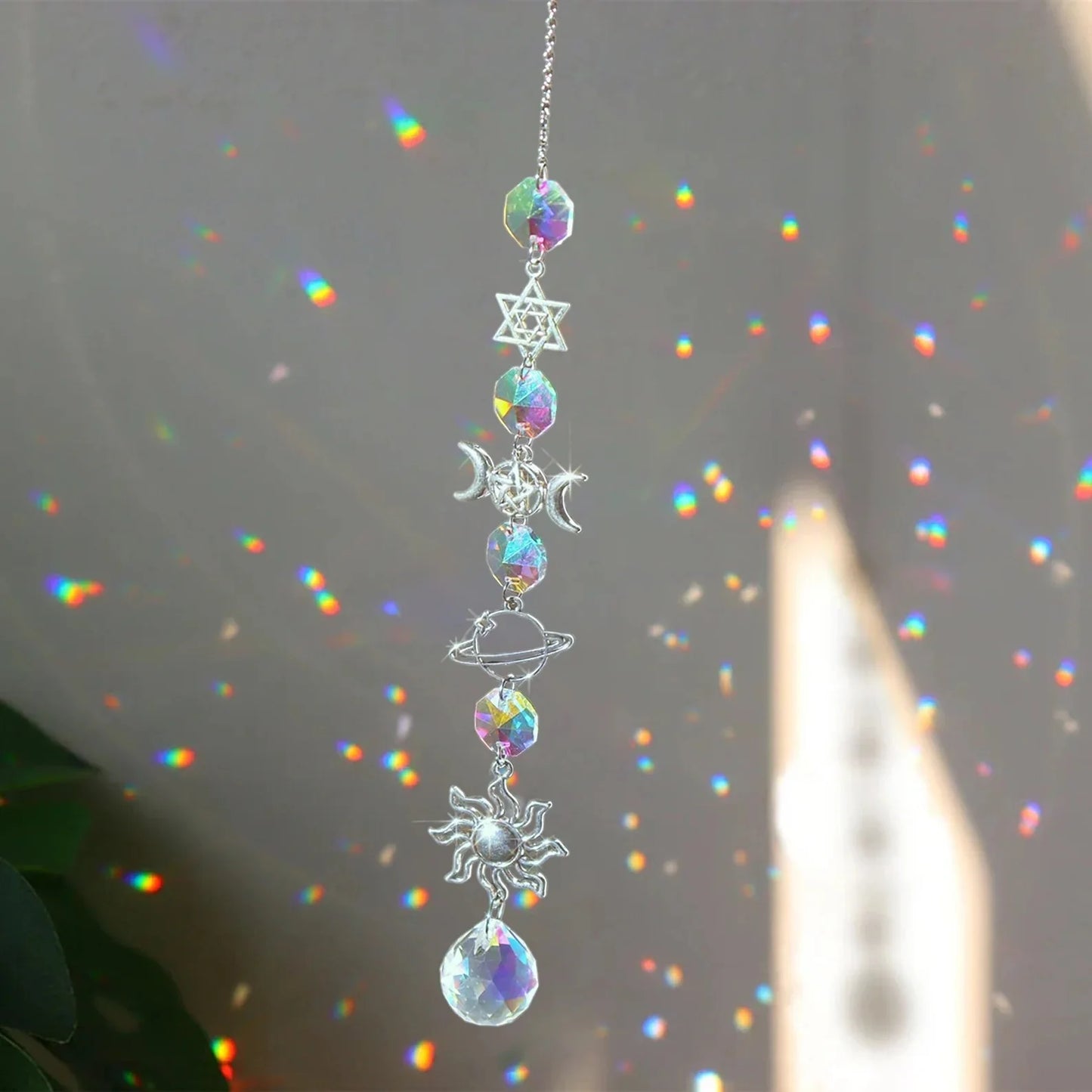 Crystal Wind Chime Rainbow Maker Sun Catcher Dream Catcher Pendant