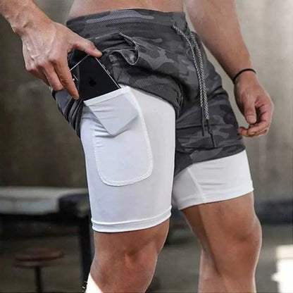 Camo 2-in-1 Quick Dry Running Shorts