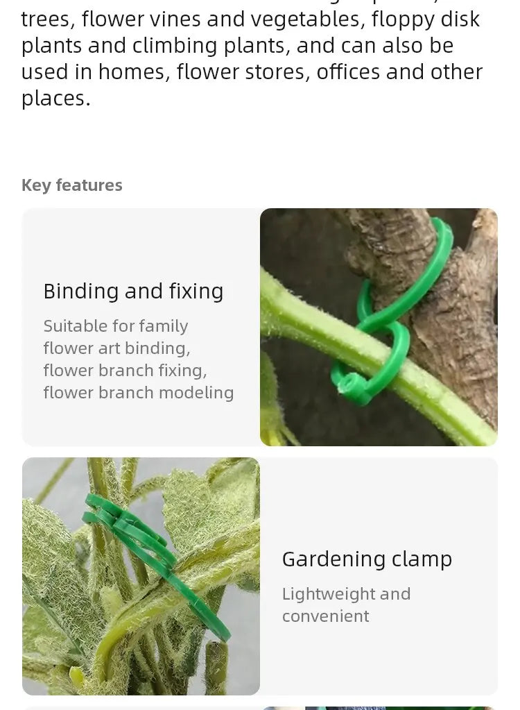50Pcs 8 Word Buckle Vine Tying Clips Ring