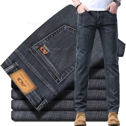 Spring Light Blue Slim Fit Denim Jeans