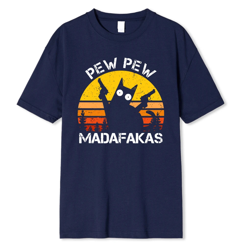 Pew Pew Cat with Guns T-shirt