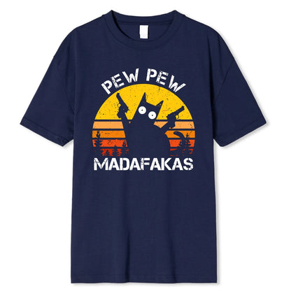 Pew Pew Cat with Guns T-shirt