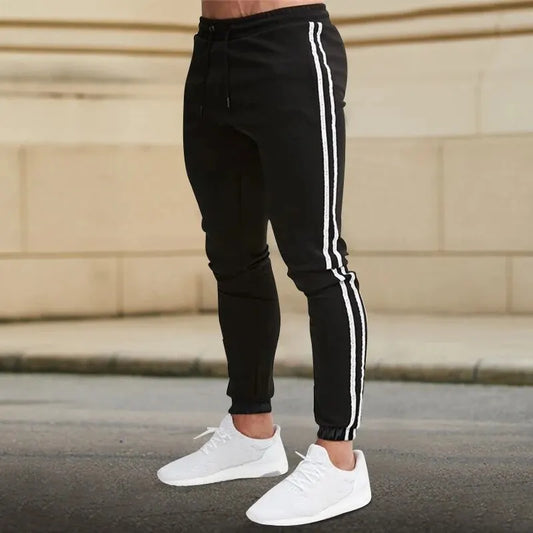Korean Style Black White Stripe Slim Pants