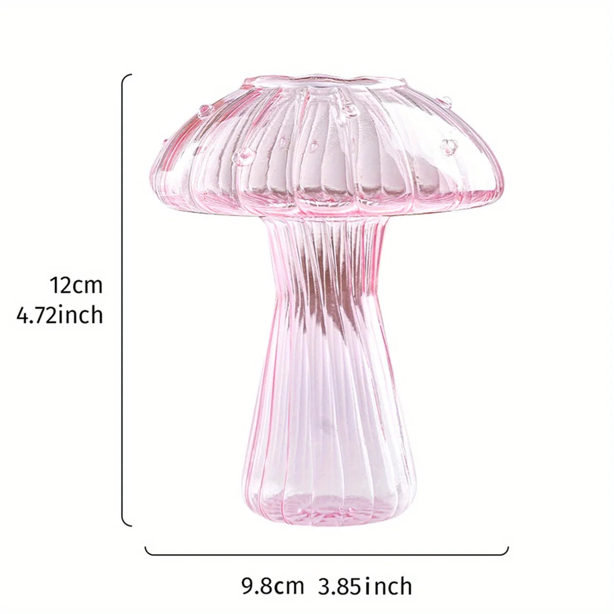 Transparent Glass Mushroom Vase - Hydroponic Planter