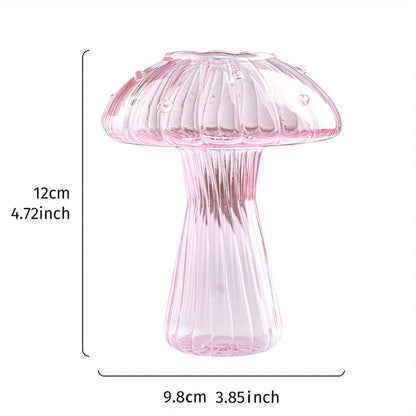Transparent Glass Mushroom Vase - Hydroponic Planter