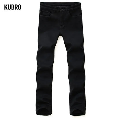 Classic Stretch Black Biker Denim Jeans