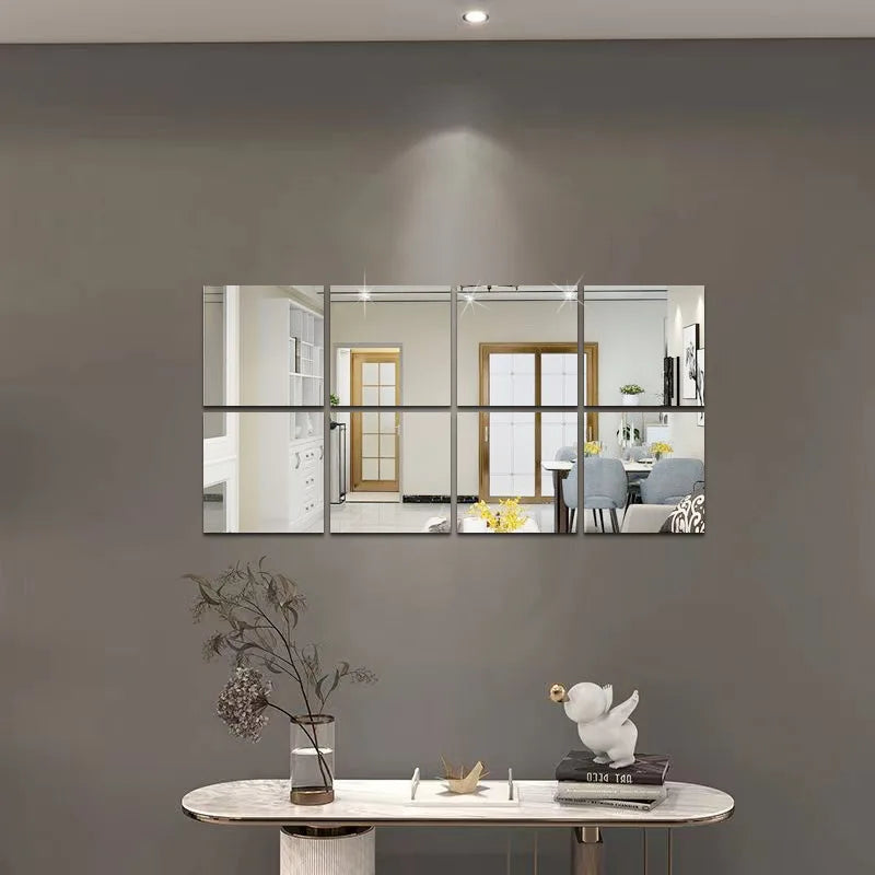 4PCS 3D Self-Adhesive Mirror Wall Stickers