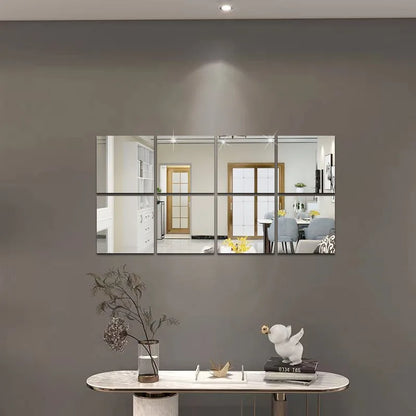 4PCS 3D Self-Adhesive Mirror Wall Stickers