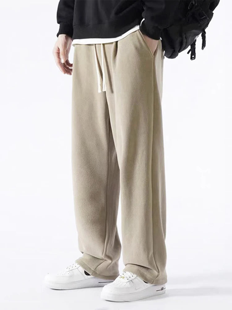 Winter Fleece Wide Leg Sweatpants