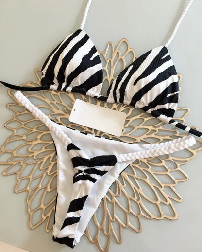 Bikini High Waist Swimsuit – Sexy Zebra Print Brazilian Bikini Set