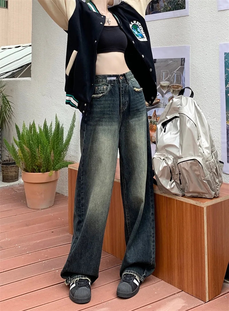 Women's Loose Wide Leg Jeans – Retro Street Fashion Essential