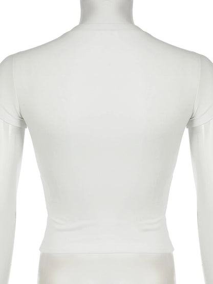 Dark Printed Cropped O-Neck T-Shirt
