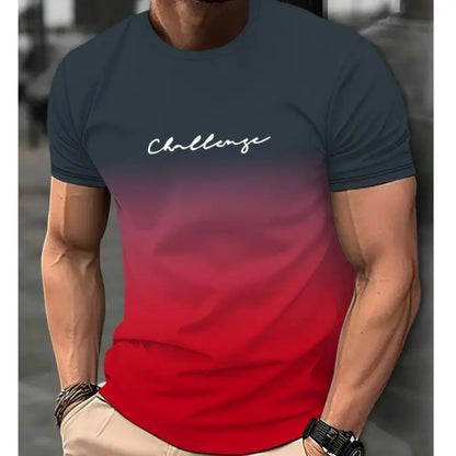 Gradient Color Digital Print T-shirt