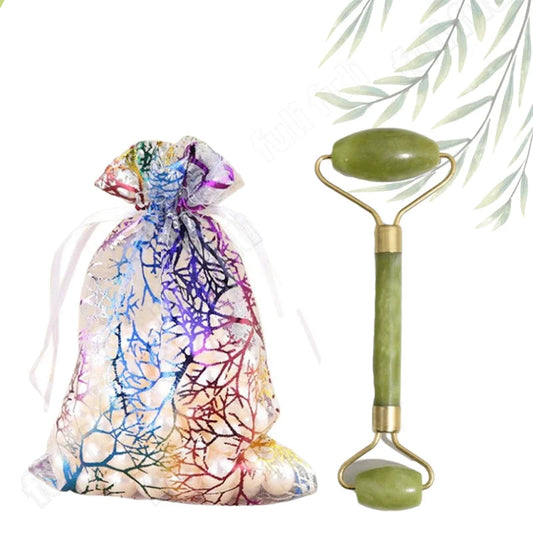 Rose Quartz Powder Crystal Jade Roller Massager