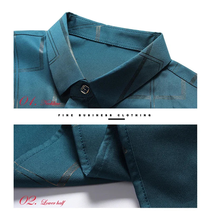 Wrinkle Resistant Printed Long Sleeve Shirt