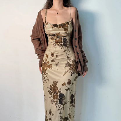 Floral Print Sleeveless Party Dress