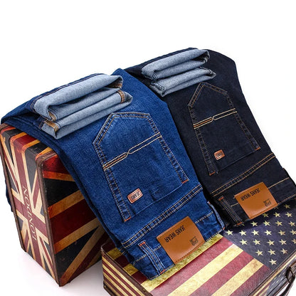 Autumn Classic Fitted Stretch Denim Jeans