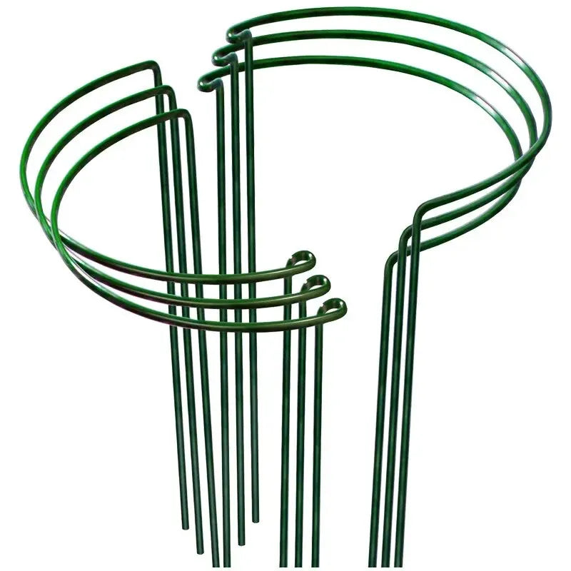 6pcs Tall Plant Support Stakes Metal Half Round Garden Plant