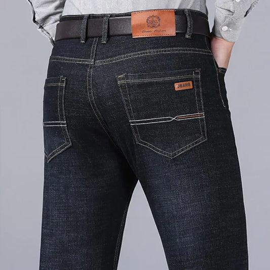 Classic Black Biker Denim Jeans