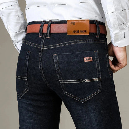 Autumn Classic Fitted Stretch Denim Jeans