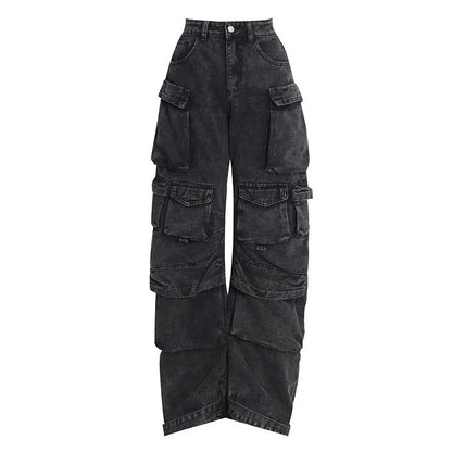 Trendy Women's Streetwear Cargo Jeans