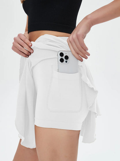 High Waisted Tennis Mini Skirt with Pockets