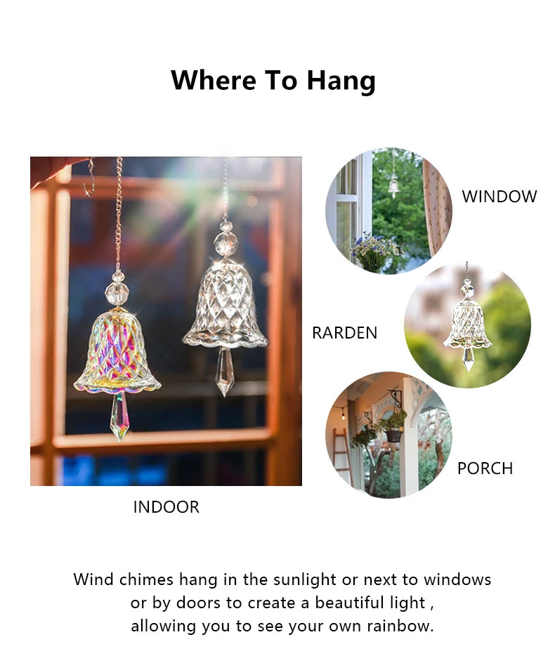 Rainbow Crystal Wind Chime Window Hanging Bell