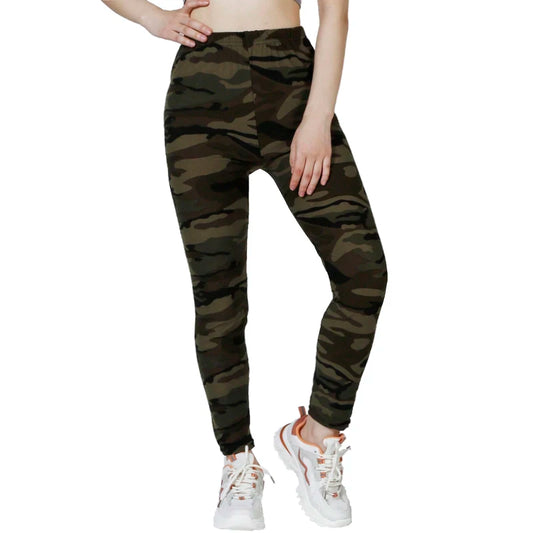 Camouflage Gray Green Tight Casual High Stretch