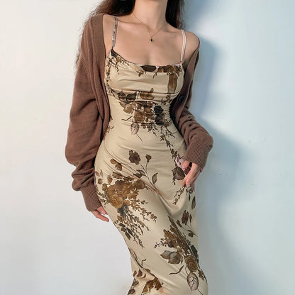 Floral Print Sleeveless Party Dress