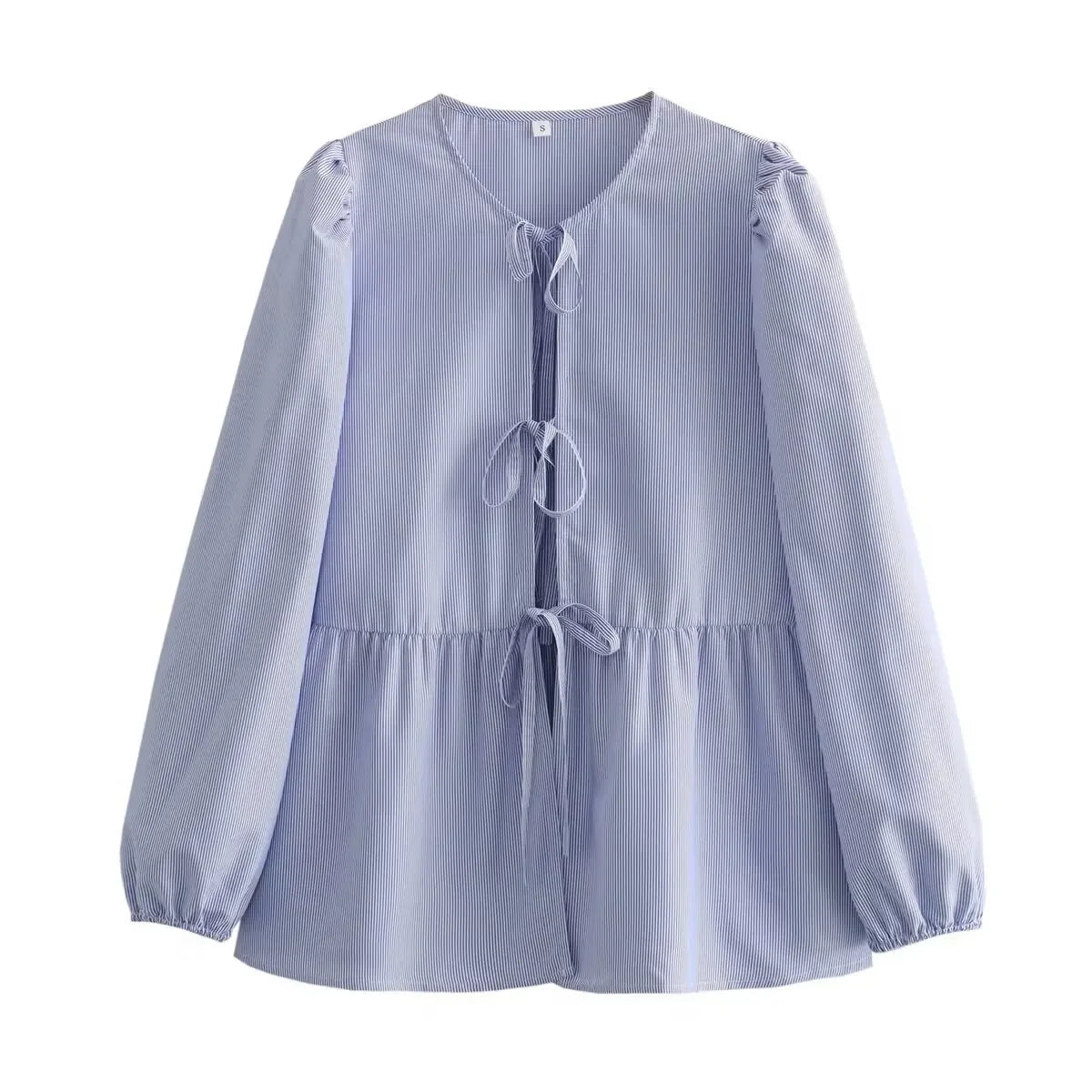 Vintage Women Puff Sleeve Loose Shirts