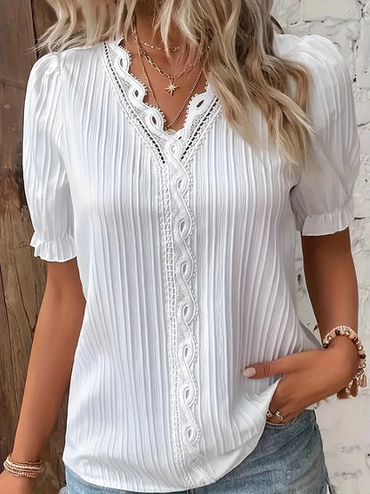 Plus Size Elegant Short Sleeve Top