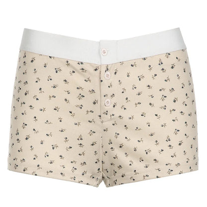 Casual Cotton Front Button Low Waist Shorts