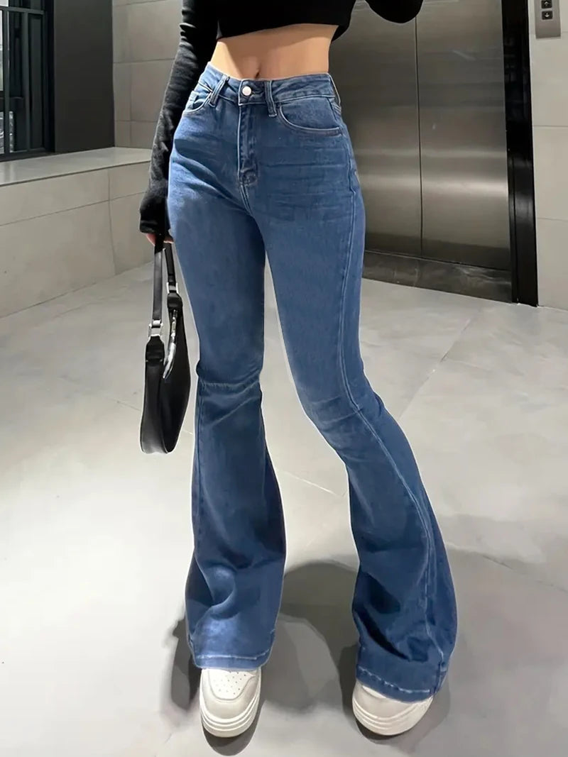 High Waist Slimming Bootcut Jeans – Trendy Street Style Essential