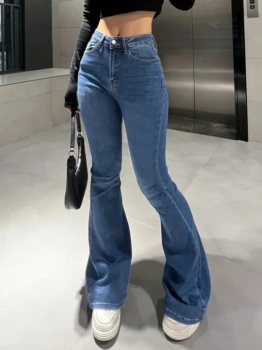 High Waist Slimming Bootcut Jeans – Trendy Street Style Essential