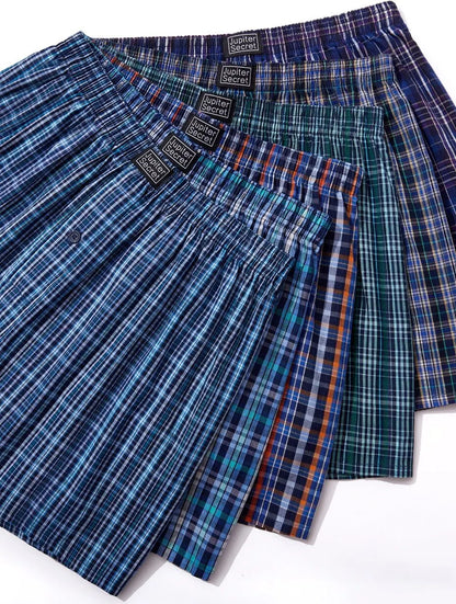 6Pcs Woven Boxer Shorts with Elastic Waistband
