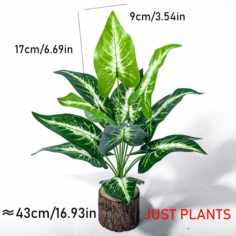 43cm 12 Forks Artificial Munster Tree Green Fake Plants