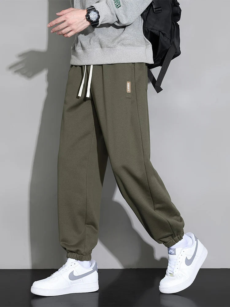 Plus Size Elastic Waist Cotton Joggers