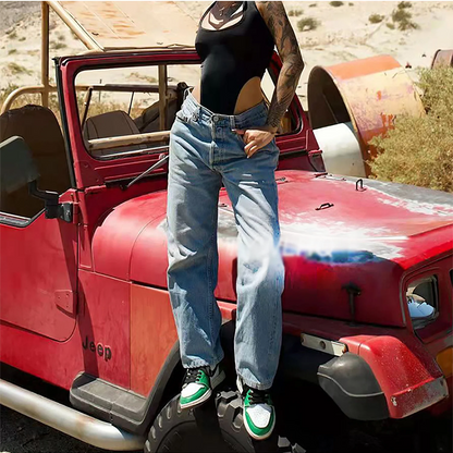 Women’s Wide Leg Baggy Jeans – Vintage Punk Skater Streetwear