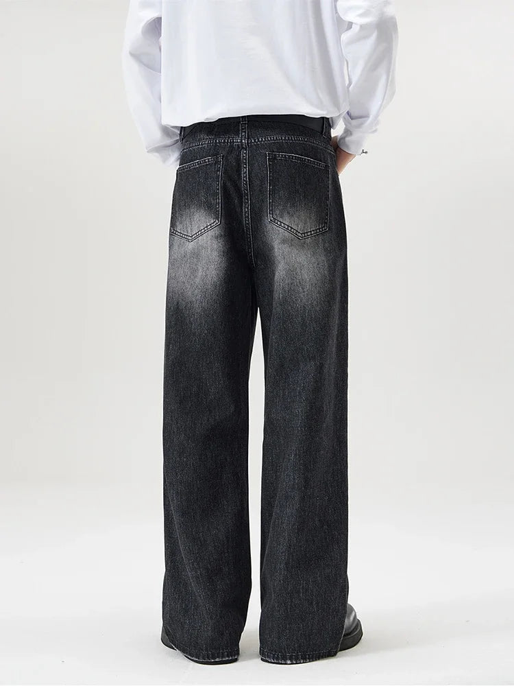Vintage Distressed Baggy Straight Denim Jeans