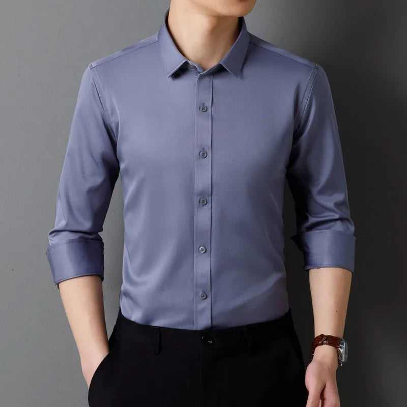 Classic Solid Color Long Sleeve Shirt
