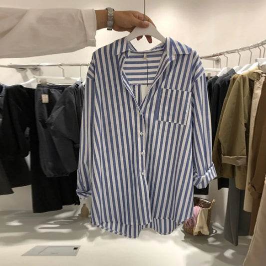 South Korea Dongdaemun Striped Shirt