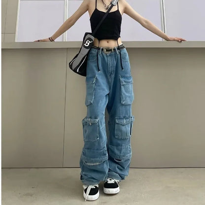 Trendy Women's Streetwear Cargo Jeans