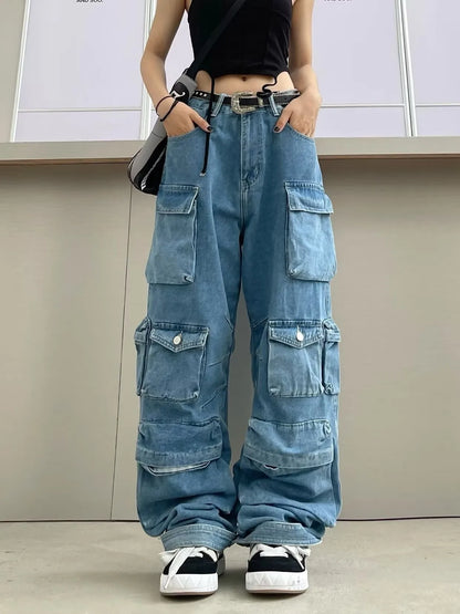 Trendy Women's Streetwear Cargo Jeans