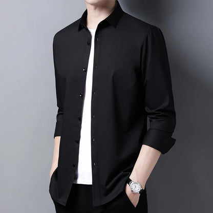 Men's  Solid Color Long Sleeved Shirt