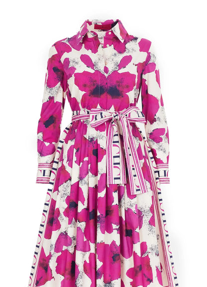 Women's Long sleeved Flower Print Party Dress