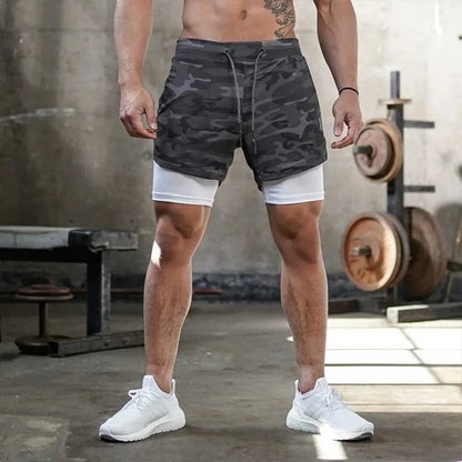 Camo 2-in-1 Quick Dry Running Shorts